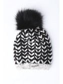 Black herringbone winter hat C13 - Online store - Boutique